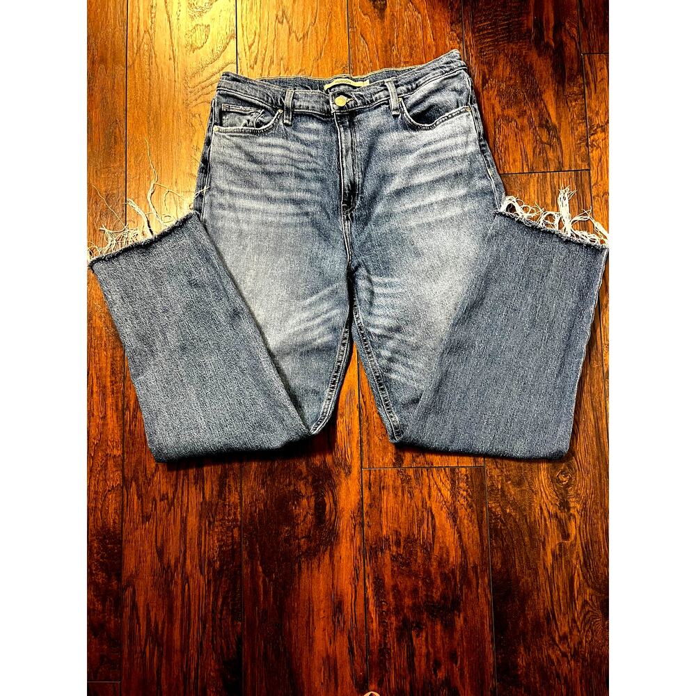 Hudson Remi High Rise Canal Straight Ankle Raw Bottom Hem Jean Womens Size 33